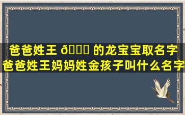 爸爸姓王 🕊 的龙宝宝取名字（爸爸姓王妈妈姓金孩子叫什么名字）